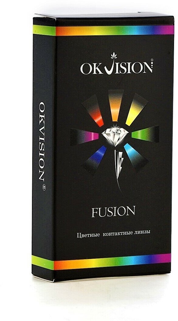 Цветные контактные линзы OKVision Fusion 3 месяца, 0.00 8.6, Gray 2, 2 шт.