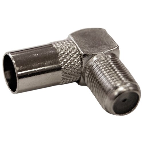 Переходник (коннектор) угловой из F в ТВ штекер Ff-IECm-90 TVBS для подключения телевизора (5 штук)