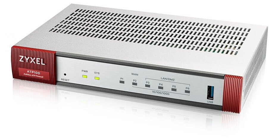 Беспроводной межсетевой экран Zyxel ATP100W, 2xWAN GE (1xRJ-45 и 1xSFP), 1xOPT GE (LAN/WAN), 3xLAN/DMZ GE, 802.11a/b/g/n/ac (2,4 и 5 ГГц), 1xUSB3.0, AP Controller (8/24), NebulaFlex Pro, с подпиской G