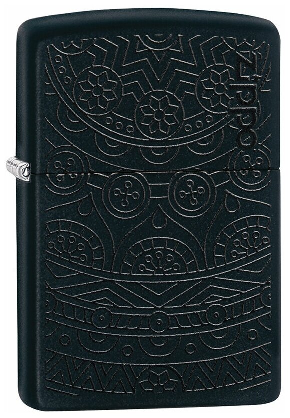 Зажигалка ZIPPO Tone on Tone Design с покрытием Black Matte латунь/сталь чёрная 38x13x57 мм