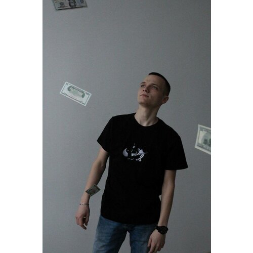 Футболка, размер M, черный