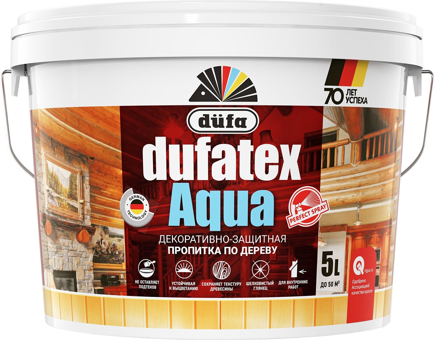 Dufa "Dufa" Антисептик DUFATEX-AQUA декоративно-защитная пропитка палисандр 0,75л