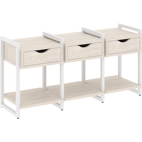 Тумба трехсекционная LOFT RIVA VR.L-TN-4.O Денвер Светлый/Белый 1440х460х719