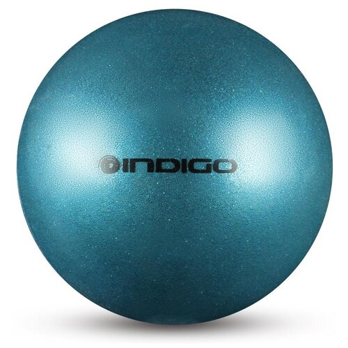 фото Мяч для художественной гимнастики indigo металлик 400 г in118 19 см голубой с блестками