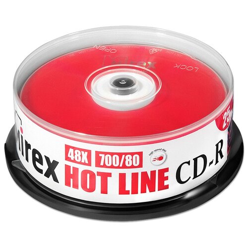 Диск Cd-r Mirex 700 Mb, 48х, HotLine, Cake Box (25), (25/300) .