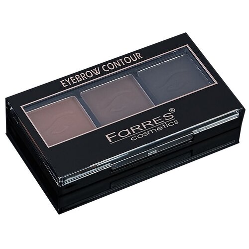 Farres Тени для бровей 3-х цветные 3D Eyebrow contour, 02