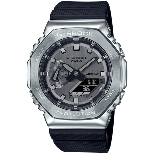 Наручные часы CASIO G-Shock GM-2100-1A, черный, серебряный наручные часы casio g shock gm 2100 1a черный серебряный