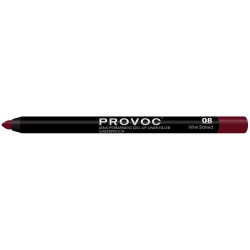 Provoc гелевая подводка в карандаше для губ Semi-Permanent Gel Lip Liner, 08 wine stained provoc гелевая подводка в карандаше для губ semi permanent gel lip liner 42 tropical paradise