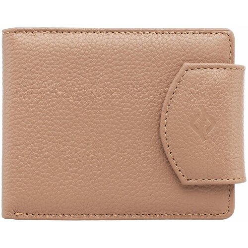 фото Кошелек lakestone, натуральная кожа, зернистая фактура, на магните, бежевый