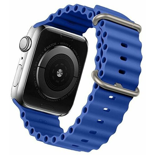 Силиконовый браслет Ocean Band для Apple Watch 42/44/45/49/ ремешок для Smart X8 Ultra, Smart GS8 Ultra, синий умные часы x8 ultra gold серия smart watch x8 ultra золотые premium wearfitpro 1 92 49мм