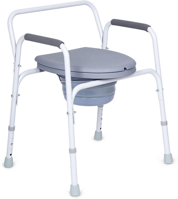 Кресло туалет для инвалидов и пожилых людей (стул с санитарным оснащением, регулировка высоты, возможно размещение над унитазом) Армед KR811