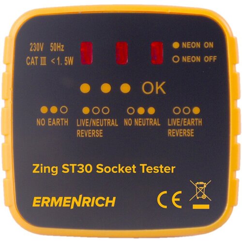 Тестер розеток Ermenrich Zing ST30