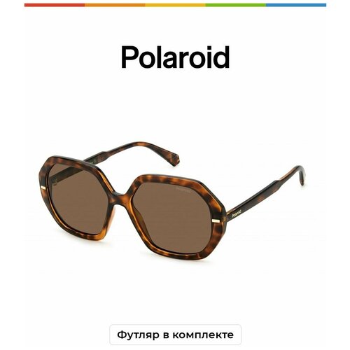 Солнцезащитные очки Polaroid Polaroid PLD 4124/S 086 SP PLD 4124/S 086 SP, коричневый, мультиколор солнцезащитные очки polaroid polaroid ancillaries pld 9017 s 086 sp pld 9017 s 086 sp коричневый