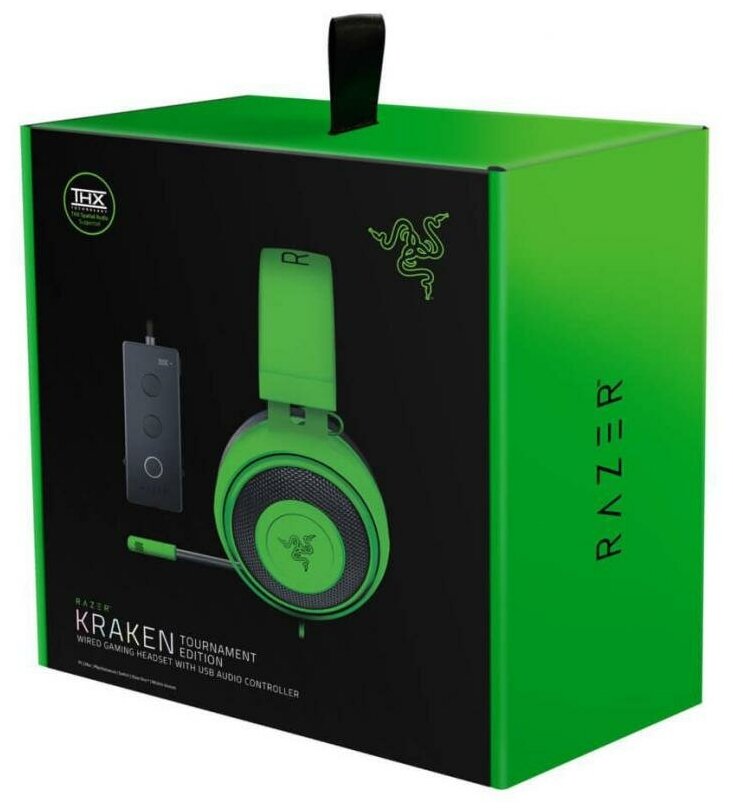 Гарнитура игровая RAZER Kraken Tournament, для компьютера, мониторные, черный [rz04-02051000-r3m1]