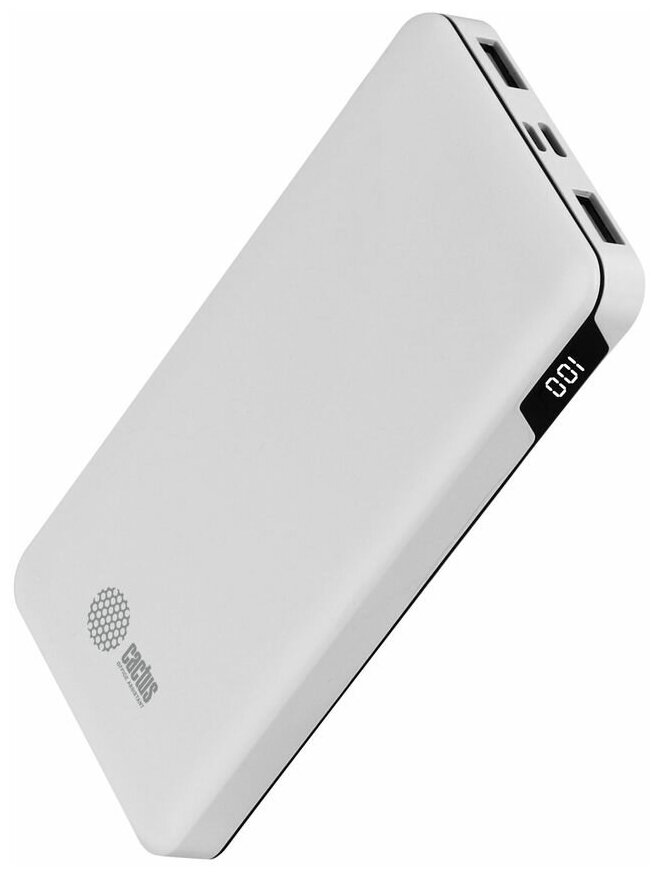 Внешний аккумулятор (Power Bank) Cactus CS-PBFSKT-10000, 10000мAч, белый