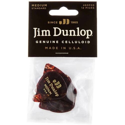 Медиаторы, средние, 12 шт. Dunlop Celluloid Shell Medium 483P05MD 12Pack