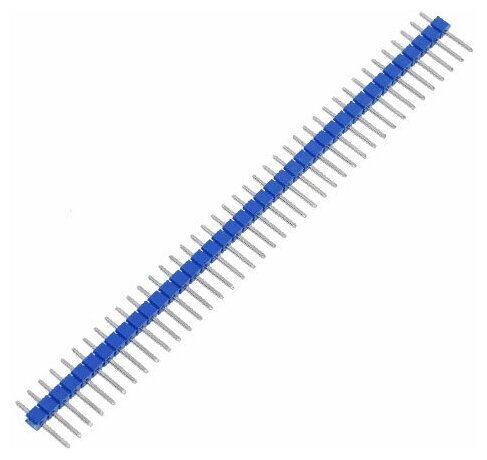 Вилка штыревая PLS-40 (DS1021-1x40) шаг 2.54 мм прямая синяя