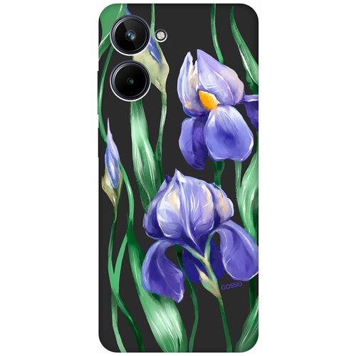 Матовый Soft Touch силиконовый чехол на Realme 10 4G, Рилми 10 4Г с 3D принтом Amazing Irises черный матовый soft touch силиконовый чехол на realme 11 рилми 11 с 3d принтом amazing irises черный