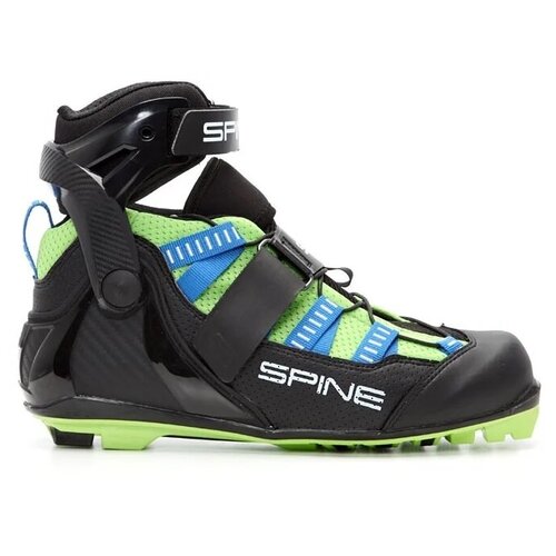 фото Ботинки для беговых лыж spine skiroll concept skate pro синий/черный/салатовый, р. 42