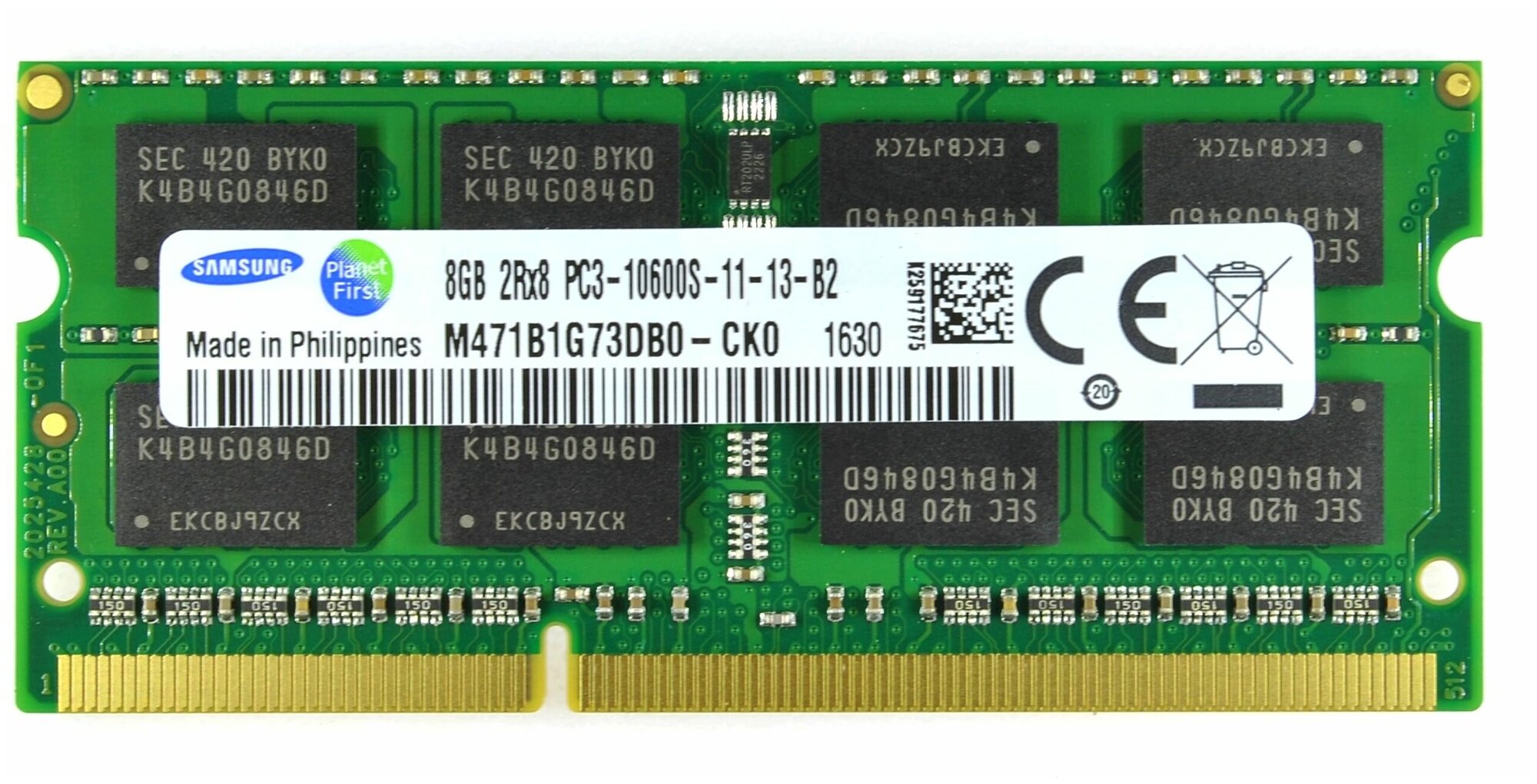Оперативная память для ноутбука Samsung 8GB DDR3 1333MHz PC3-10600 SO-DIMM