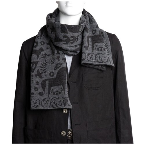 фото Шарф мужской тёмная ночь – серые тона № 2.2 (без бахромы) великоросс