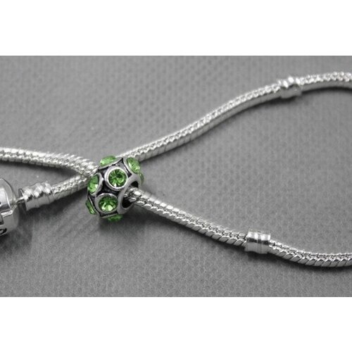 фото Handinsilver ( посеребриручку ) подвеска-шарм "кольцо со стразами" зеленый (1шт)