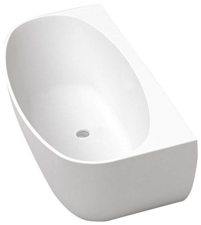 Пристенная овальная акриловая ванна без перелива BelBagno BB83-1700-W0
