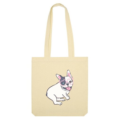 Сумка шоппер Us Basic, бежевый сумка mr bulli французский бульдог в очках собака рисунок белый