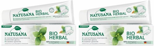 Зубная паста, Natusana, Bio Herbal, для укрепления десен, 100 мл, 2 шт