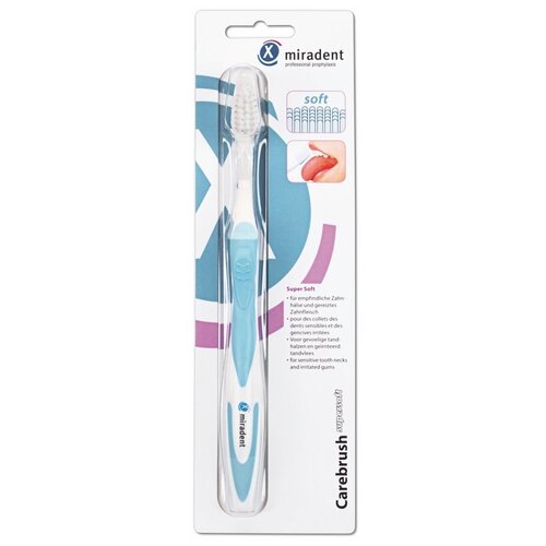 Зубная щетка miradent Carebrush Supersoft, голубой