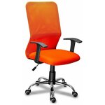 Компьютерное офисное кресло Мирэй Групп МГ-21 Т, хром, Топган, Сетка, Оранжевое - изображение
