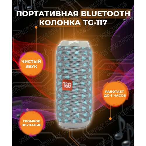 Беспроводная портативная bluetooth колонка с радио TG-117 ледяной 87500₽