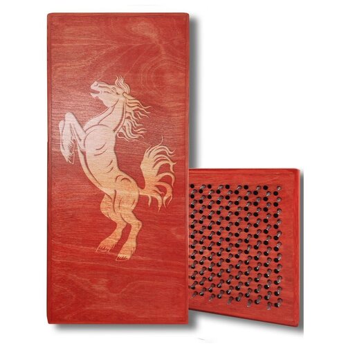 фото Доска садху с динамическими гвоздями, конь - 1 шаг 10мм красная goodwood