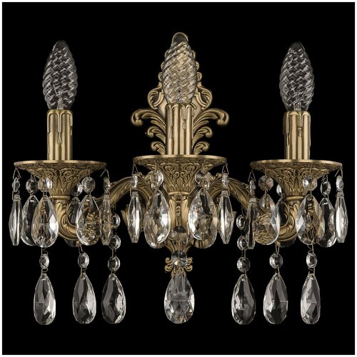 Бра Bohemia Ivele Crystal 7102B13/3/125 A FP, E14, 120 Вт, кол-во ламп: 3 шт., цвет арматуры: бронзовый