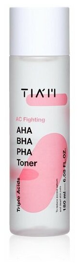 Тонер очищающий с кислотами для проблемной кожи| Tiam AC Fighting AHA BHA PHA Toner 180 ml