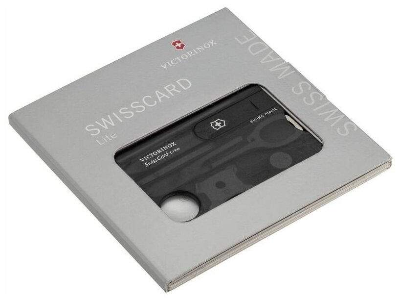 Швейцарская карта Victorinox SwissCard Lite (0.7300.T) красный полупрозначный коробка подарочная - фото №4