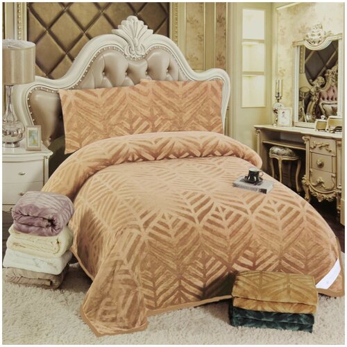 Пледы и покрывала E-Shine Плед-бамбук кремовый 200x230 двуспальный e-shine