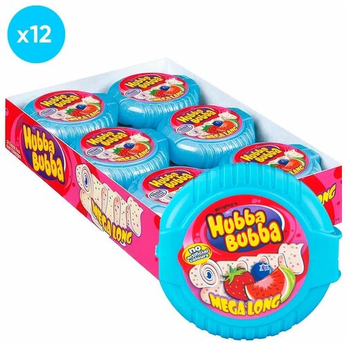 Жевательная резинка Wrigley's Hubba Bubba Mega Long ягодный микс (Германия), 56 г (12 шт)