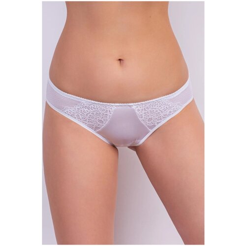 фото Milavitsa трусы слипы средней посадки с кружевом шарм, размер 106, белый