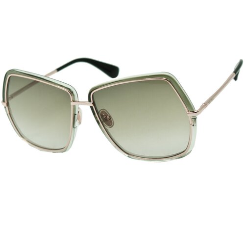 фото Солнцезащитные очки max mara, бабочка, оправа: металл, с защитой от уф, градиентные, для женщин, зеленый