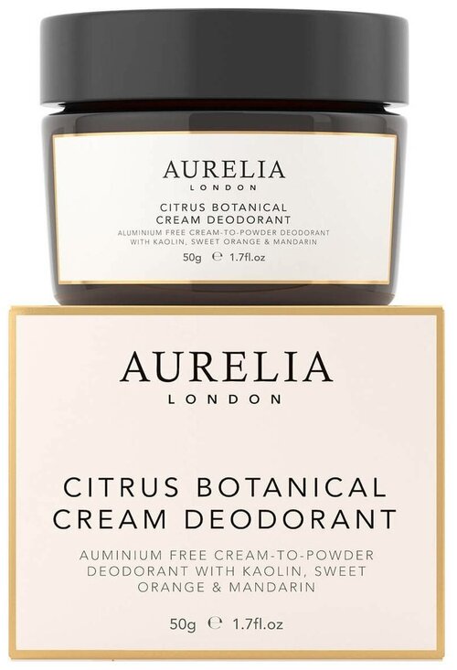 Кремовый дезодорант на растительной основе с пробиотиками AURELIA Citrus Botanical cream deodorant SWEET ORANGE & MANDARIN 50g