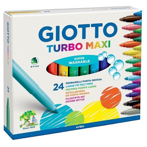 GIOTTO Набор фломастеров Turbo Maxi (455000), черный, 5 шт.