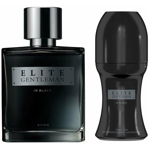 Туалетная вода Avon Elite Gentleman in Black для него, 75 мл + дезодорант (Джентельмен) туалетная вода elite gentleman для него 75 мл