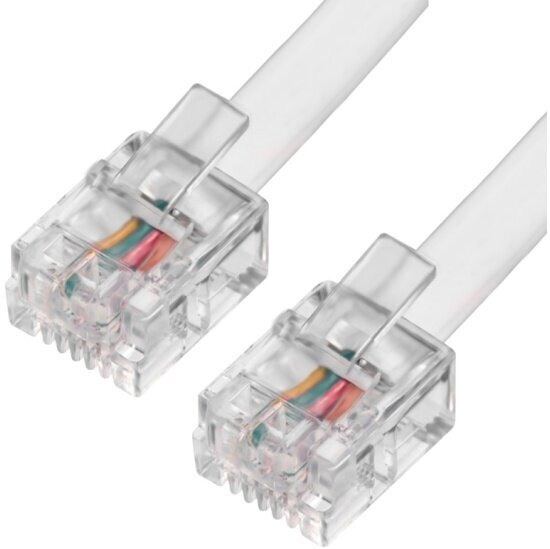 Телефонный шнур Gcr Greenconnect 4.0m 6P4C белый (-TP6P4C-4.0m)