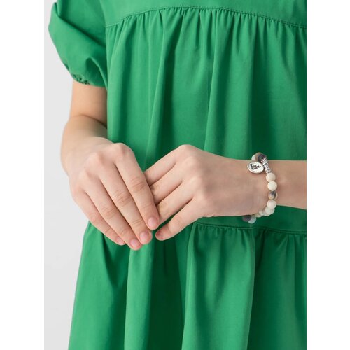 фото Браслет из натуральных камней, агат, подвеска "будда" без бренда