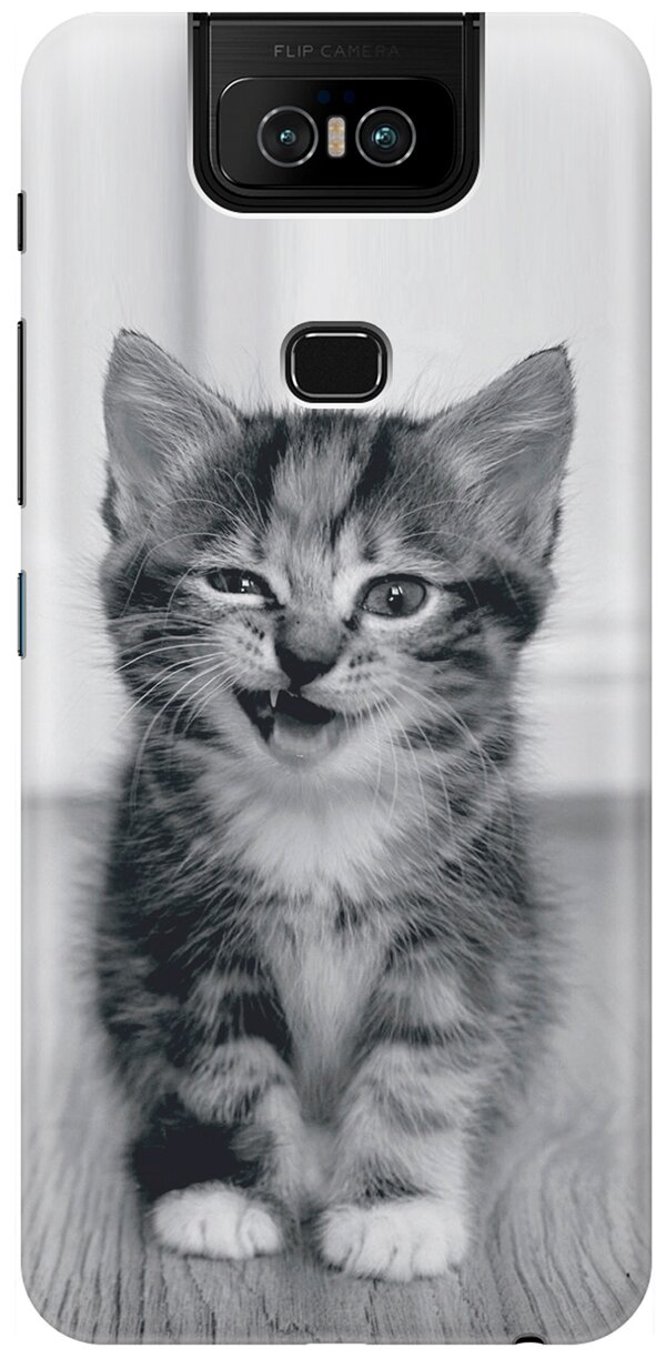 RE: PA Накладка Transparent для Asus Zenfone 6 ZS630KL с принтом "Котенок с ухмылкой"