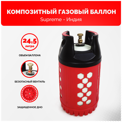 Композитный газовый баллон Supreme 24,5 л. безопасный вентиль СНГ SHELL