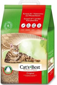 Наполнитель Cat's Best для кошачьих туалетов Original (Eko plus) древесный, комкующийся 20л (8,6кг)