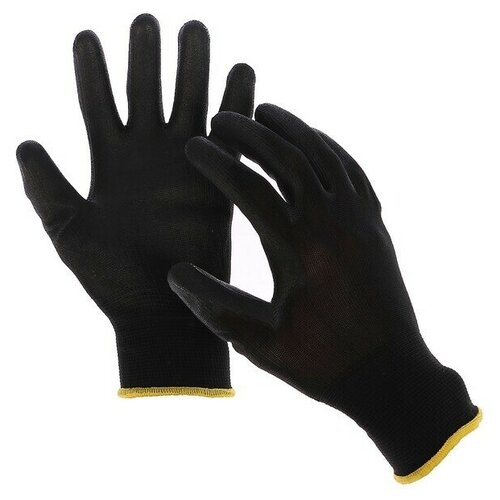 Перчатки нейлоновые , с латексной пропиткой , размер 8 , чёрные перчатки нейлоновые с латексной пропиткой размер 8 чёрные