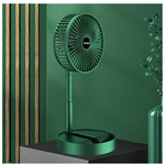 Вентилятор настольный с 3-мя передачами (зеленый)/вентилятор портативный для дома и офиса/ вентилятор со встроенным аккумулятором/ складной вентилятор - изображение